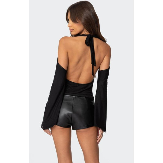 Edikted Women's Open Shoulder Cowl Neck Top