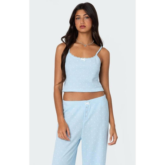 Edikted Women's Petal Printed Waffle Tank Top