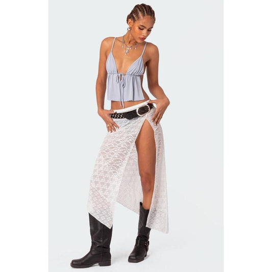 Edikted Women's Rylee Tie Front Open Back Topstyle{n002}2
