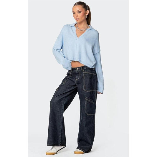 Edikted Women's Xana Low Rise Carpenter Jeans
