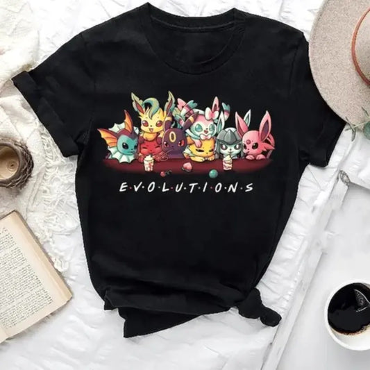 Eevee Evolutions Eevee Friends Pokemon T-Shirt, Pokemon shirt, Anime Shirt, Men's Vintage Tees,  Gift For man for her Top Menswear