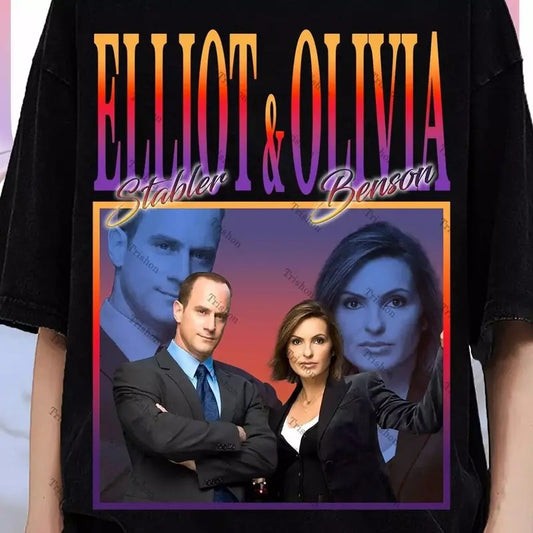 Elliot Stabler Olivia Benson Retro Vintage T Shirt