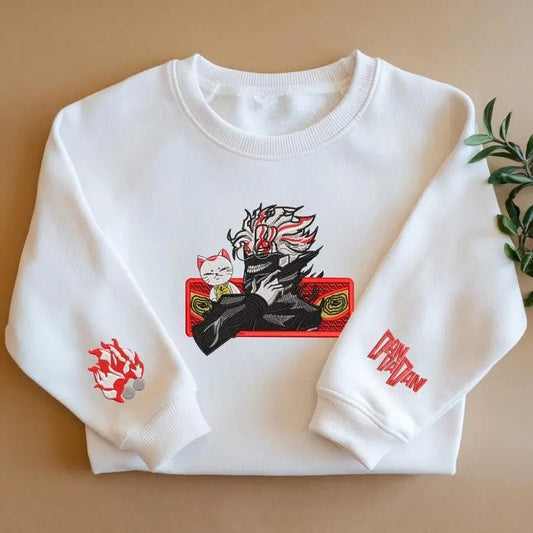 Embroidered Anime Sweatshirt, Alien and Ghost Sweater, Seiko Turbo Grandny Design, Gifts for Anime Lovers