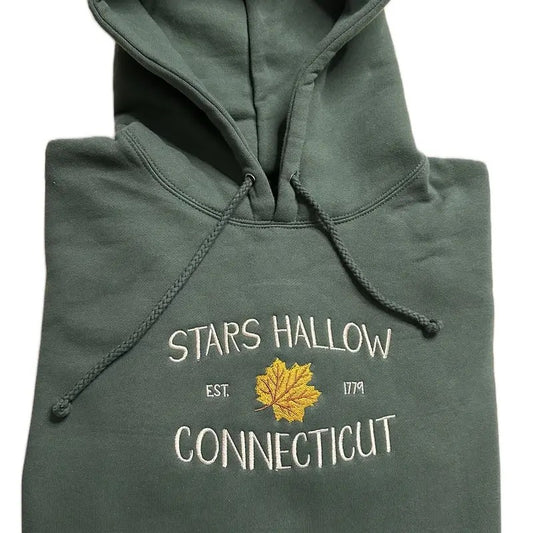 Embroidered Stars Hallow Crewneck Sweatshirt Comfortable Independent trading