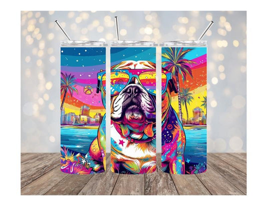 English Bulldog 20oz Stainless steel tumbler