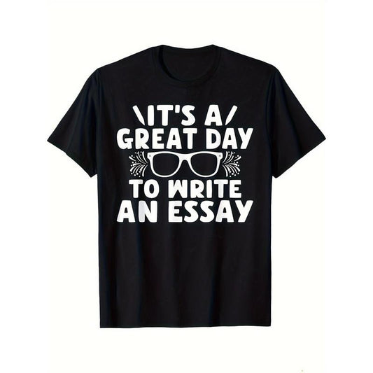 English Teacher Print, Men's Cotton T-shirt, Funny Graphic Tee Men's Outdoor Clothes, Men's Clothing, Back To School Casual Short Sleeve Crew Neck T-shirt made in usastyle{n002}3