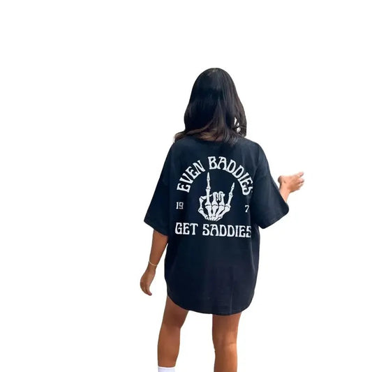 Even Baddies Get Saddies Shirt, Funny Mental Health Shirt, Adhd Gifts, Depression, Counselor Shirt, Unisex T-Shirt, Gifts For Family Friends, Short Sleeve Tee Shirt, Gifts For Birthday Mothers Day