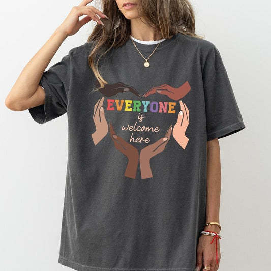 Everyone Is Welcome Here Comfort Colors Shirt, Idaho Teacher T-shirt, Liberal Graphic Tee, Protest and Resist Clothing, Equality Outfits, Womenswear