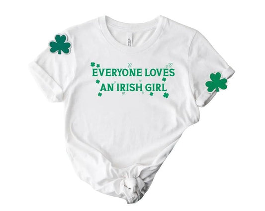 Everyone Loves An Irish Girl Women's Shirt, St. Patrick's Day T Shirt, Y2k Tee Shirt, Irish Celebration Outfit Style, Gifts Ideas For Saint Patrick's Day, Unisex Short Sleeve Tee T-Shirt Top Womenswear