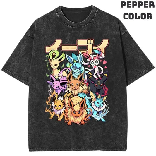 Evolutions Eevee Vintage Graphic Tees, Eevee T-Shirt, Pokemon Shirts, Pokemon Stuff, Unisex Anime Manga Shirt Top Menswear
