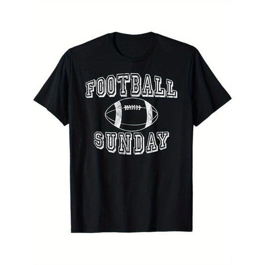 FOOTBALL SUNDAY T Shirt Men Women Vintage Retro Tee T-Shirt, 100% Cotton, Halloween Thanksgiving Christmas Gift for Men Women Family Friends, S-XXXL, Black made in usa