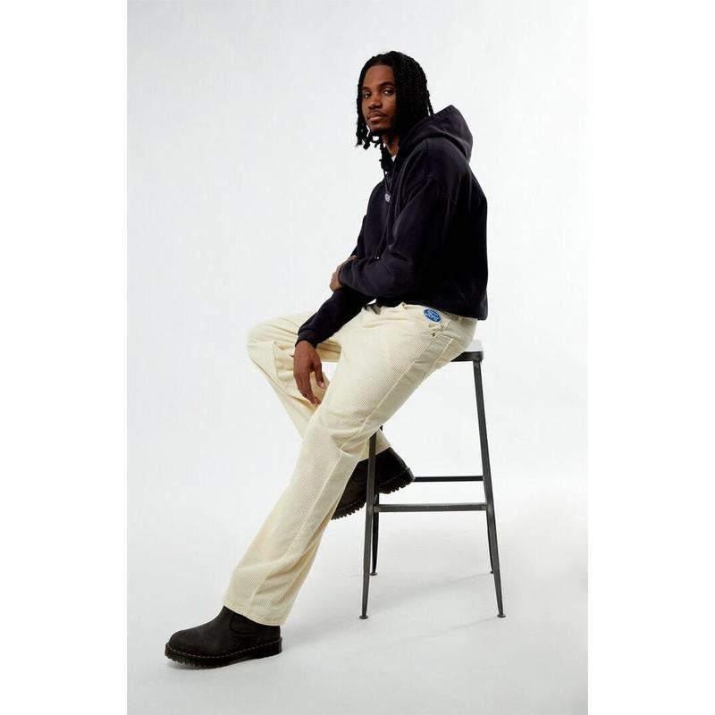 FORD Men's Cream Corduroy Baggy Pants