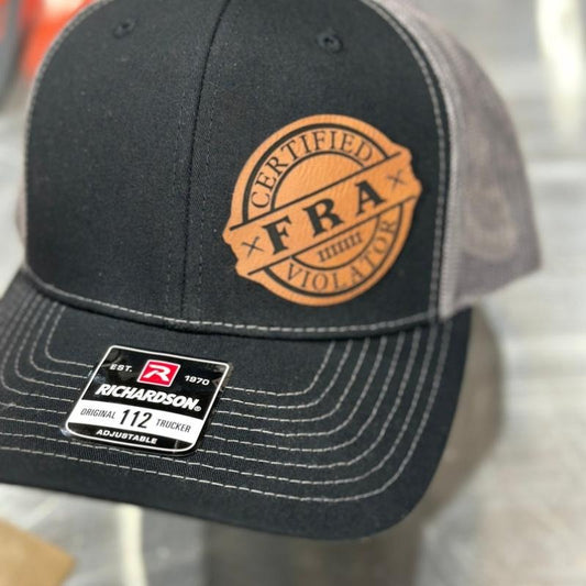 FRA, Certified FRA violator, Railroad, rail life , leatherette patch hat