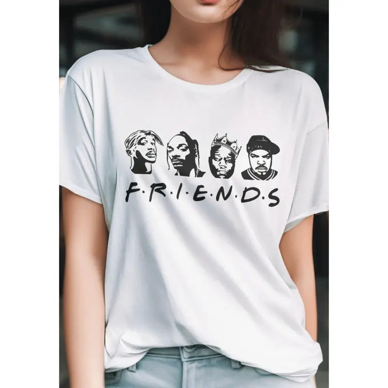 FRIENDS - Pac Snoop Biggie Graphic T-Shirt  graphic shirt, shirt style, funny teeshirt, summer tshirts, cool tshirts, female shirt, cute shirt, meme shirt, summer tshirts
