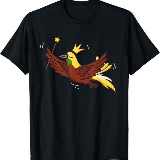 Fairy Bird of Paradise Graphic T-Shirt, 100% Cotton Crew Neck Tee with Slight Stretch, Casual Sports Top for Cycling, Running & Workout, Four Seasons Apparel for Adults Made in USA