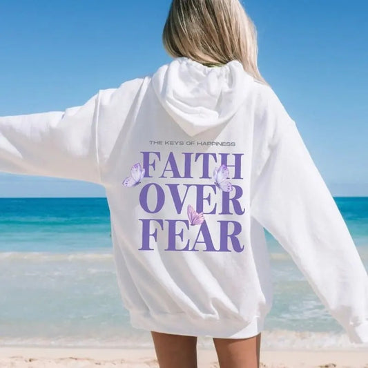 Faith Over Fear Christian Hoodie for Women Trendy Jesus Tshirt Bible Verse Aesthetic Y2K  T-shirt, sweater and Hoodie