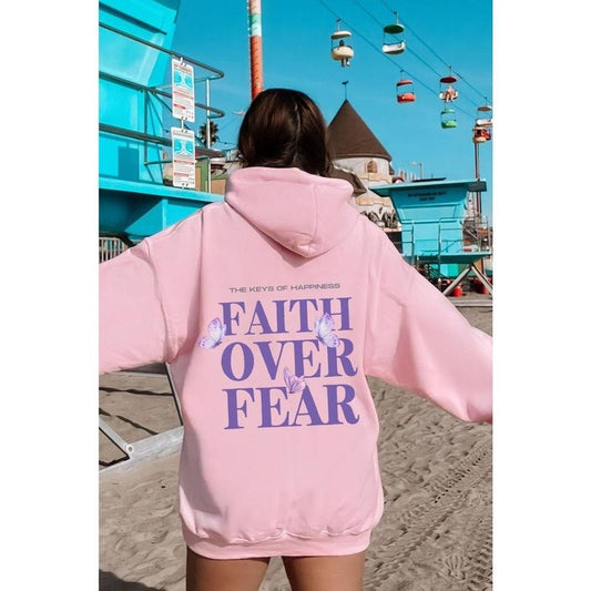 Faith Over Fear Christian Hoodie for Women Trendy Religious Streetwear Oversized Sweatshirt Bible Verse Aesthetic Y2K  T-shirt, sweater and Hoodie
