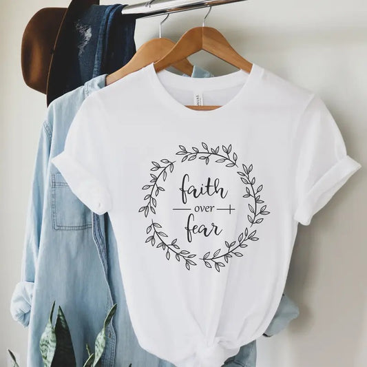 Faith Over Fear Shirt Christian Shirts Faith Shirt Religious Shirt Inspirational Shirt Motivational Shirt Christian Shirts For Women