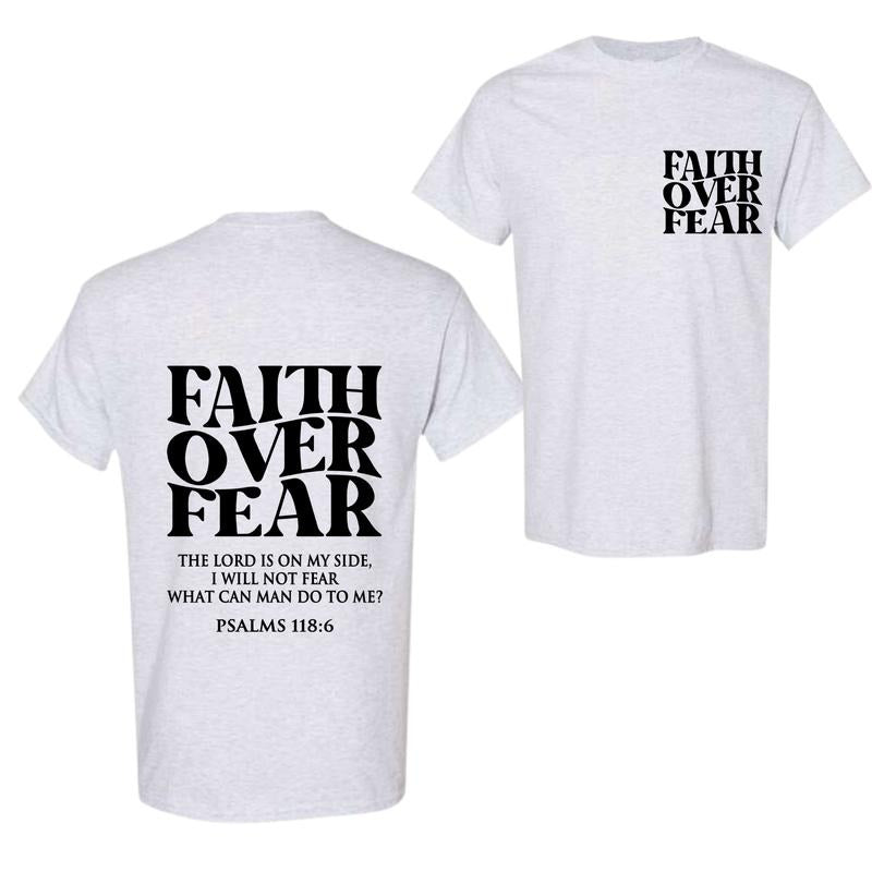 Faith Over Fear Tee , Christian T-, Jesus  , Full Color, Full Size cheap shirts