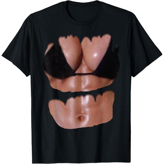 Fake Abs T Shirt Funny Bikini Body Muscle Six Pack 3D T-Shirt made in usa