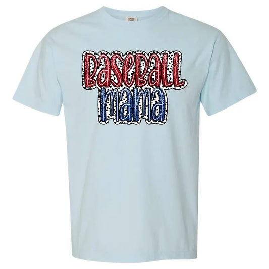 Fake Glitter Baseball Mama Comfort Colors T-Shirt 'NLB'