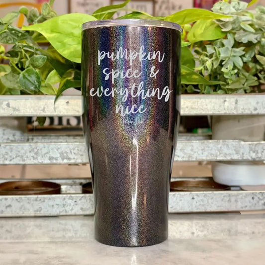 Fall | Pumpkin Spice And Everything Nice Laser Etched Tumbler