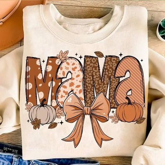 Fall Mama Shirt Fall Mama Coquette Pumpkin Fall Vibes Shirt Autumn Coquette Shirt Spooky Season, Halloween Shirt
