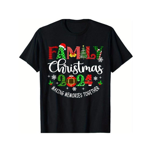 Family Christmas 2024 Matching Outfit Xmas Squad Santa Group T-Shirt made in usa