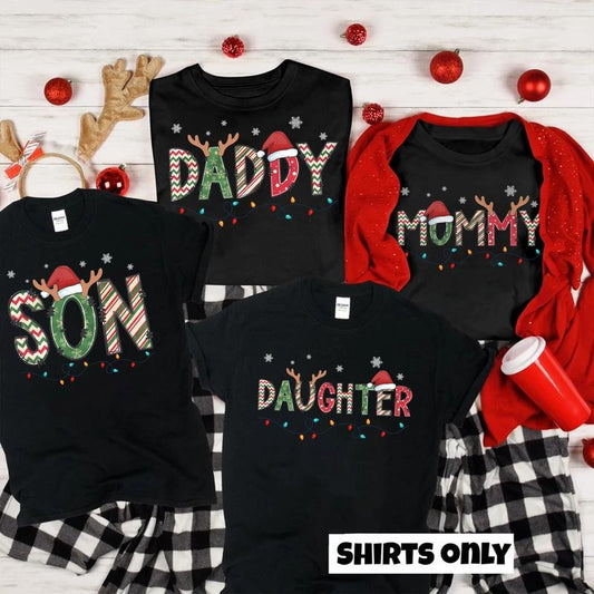Family Christmas Matching T-shirt, Family Christmas Shirt, Cute Xmas Gift, Mom Dad Kids Holiday, Christmas Party Tee