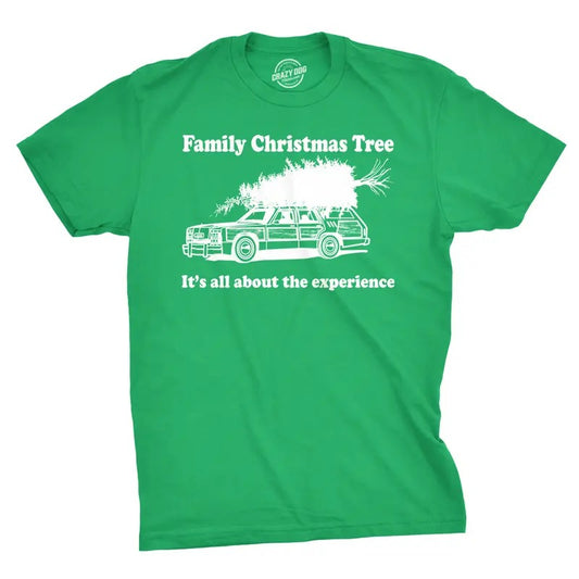 Family Christmas Tree T Shirt Funny Classic Holiday Moment Tee Mens Funny T Shirts Cool Tees Soft Stylish Casual Menswear Christmas Apparel for Men Funny Movie Short Sleeve Novelty Tees for Guys Green