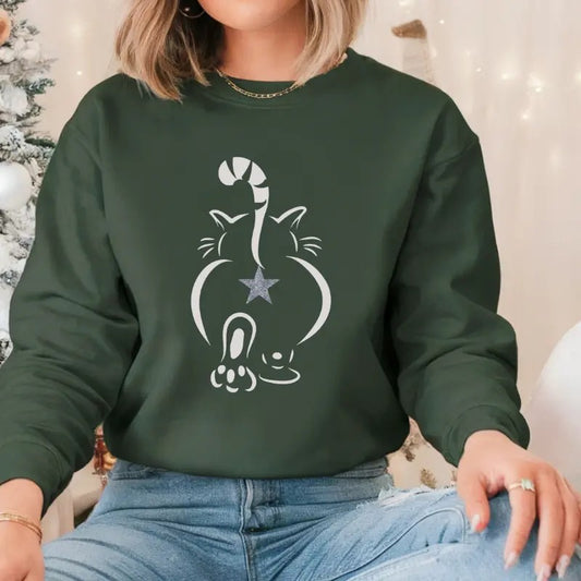 Fancy Bumhole Funny Cat Unisex Graphic Pullover Sweatshirt Casual Comfort Long Sleeve Soft