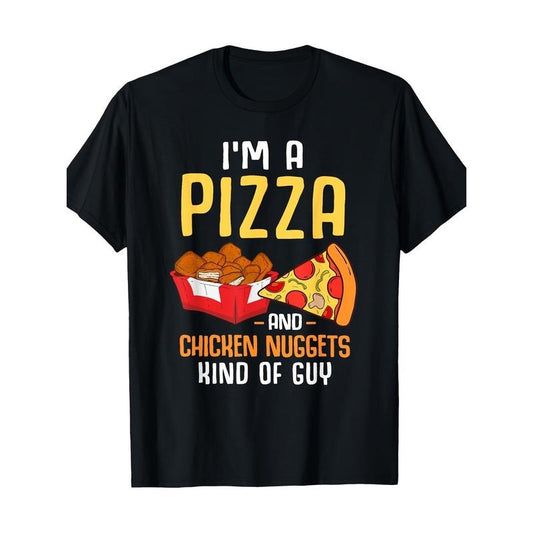 Fast Food Pizza Lover Foodie Men Funny Chicken Nuggets T-Shirt220g 100% Cotton T-Shirt made in usa
