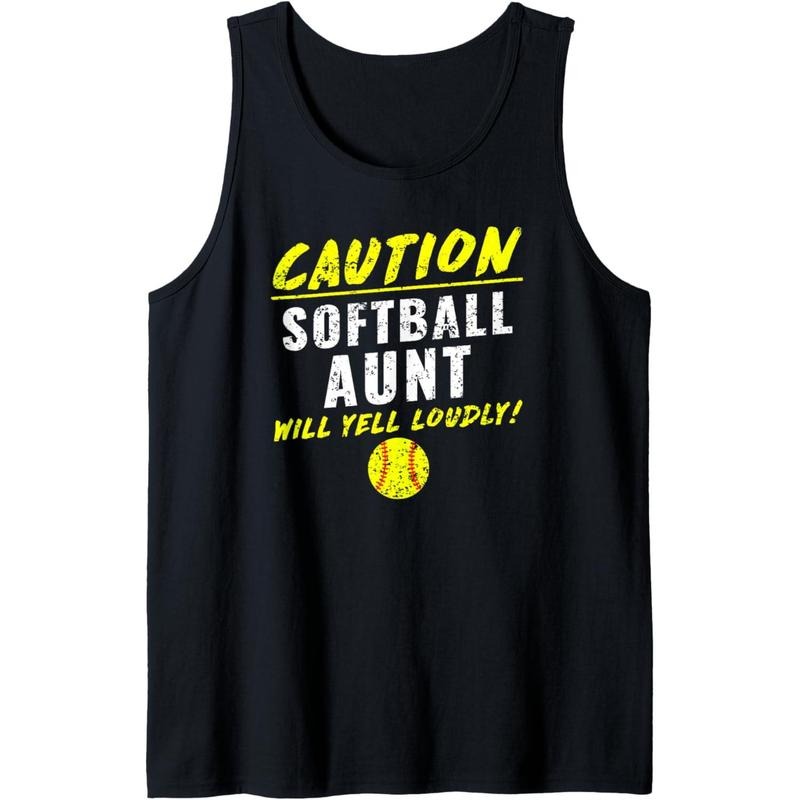 Fastpitch Funny Softball Aunt Tank Top Made in USA