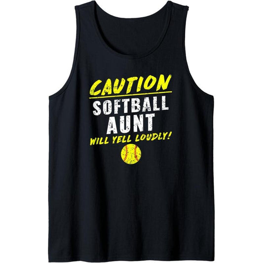 Fastpitch Funny Softball Aunt Tank Top Made in USA