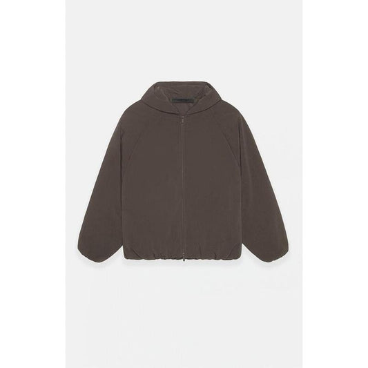 Fear of God Essentials Men's Brown Military Nylon Hooded Bomber Jacket