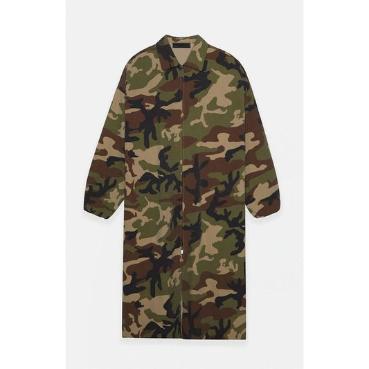 Fear of God Essentials Men's Woodland Camo Nylon Trench Jacket