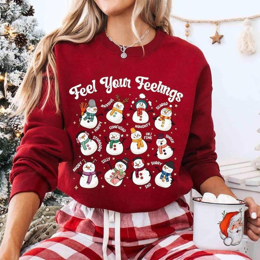 Feel your feelings t-shirt, Mental Health Christmas Feel All The Feel School Psych School Counselor mental Health Awareness Sweatshirt