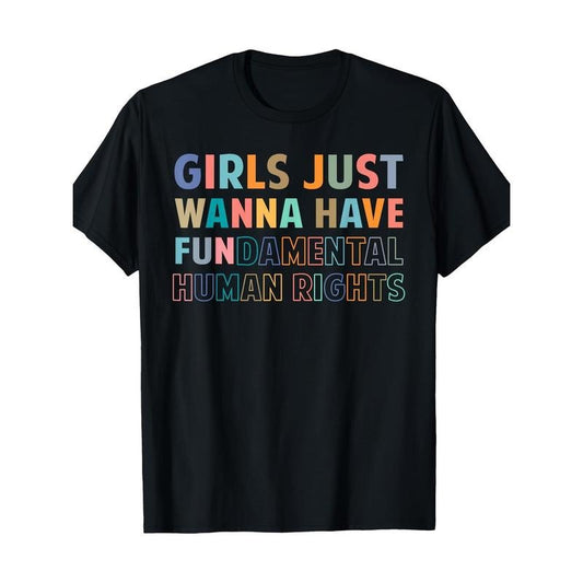 Feminist Cotton T-Shirt for Women, 100% Cotton, Crew Neck, Short Sleeve, Regular Fit, with Geometric Pattern, Slight Stretch, for Casual Wear, All-Season Knit Fabric Top Made in USA