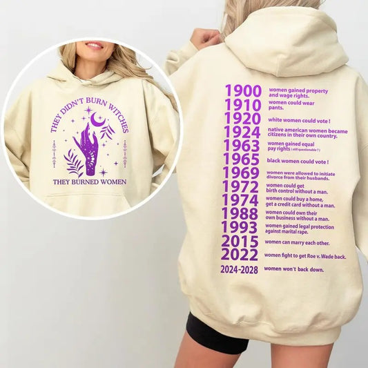 Feminist Shirt, 2024-2028 Women Won't Back Down T-shirt Sweatshirt Hoodie, They Didn't Burn Witches They Burned Women Shirt, Women's Rights Shirt, Vote for Women Rights Shirt, Equality Shirt, Witchy Christmas Shirt, Witchy Xmas Shirt