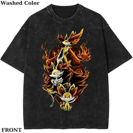Fennekin Pokemon Meme Graphic T-Shirt, Pokemon T-Shirt, PKM Shirt, Anime Funny Shirt, Vintage Tee Streetwear Shortsleeve Printed Womenswear Top