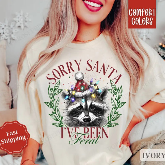 Feral Christmas Shirt Comfort Colors Holiday Tshirt, Funny Women's Holiday Tee christmas shirt