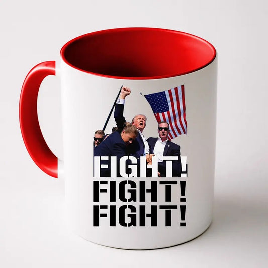 Fight Fight Fight Usa Flag Donald Trump 2024 Rally Presidential Election Front & Back Coffee Mug