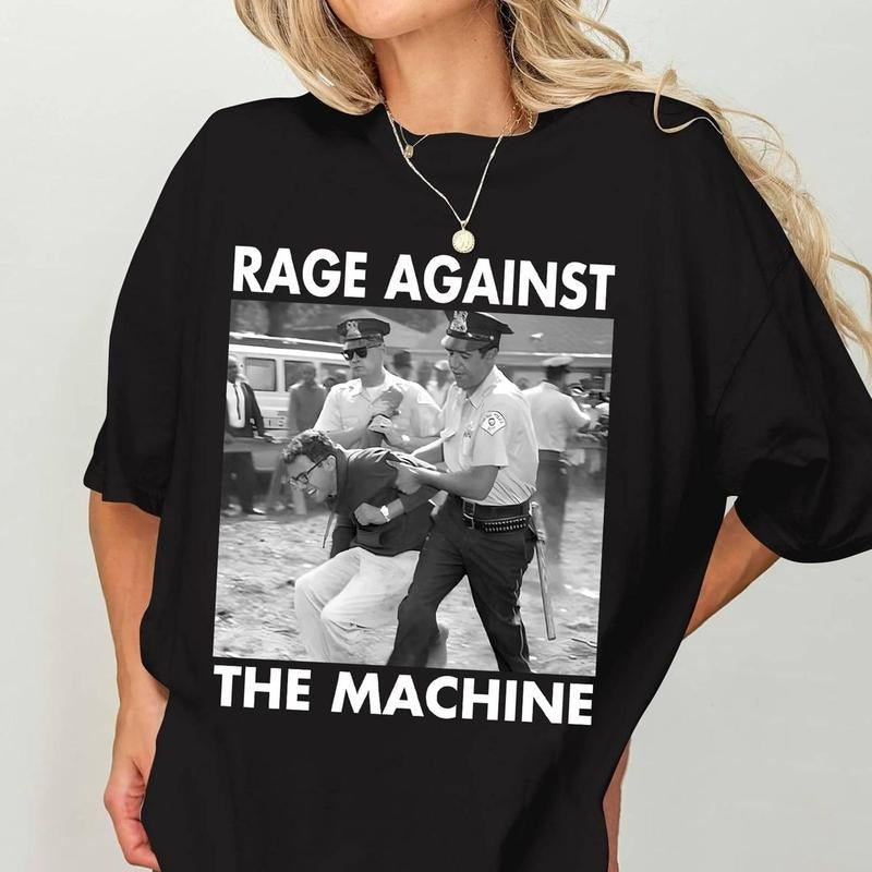 Fightt Oligarchy Tour Tshirt Sweatshirt Hoodie, Political Activism Shirt, 1963 Arrestt Shirt, Rage Againstt The Machine, Unisex Sweater Pullover Tee