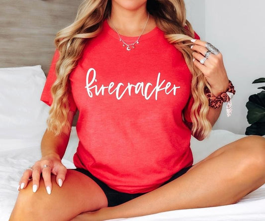 Firecracker Shirt For 4th Of July, Trendy Independence Day Tee, USA Shirt