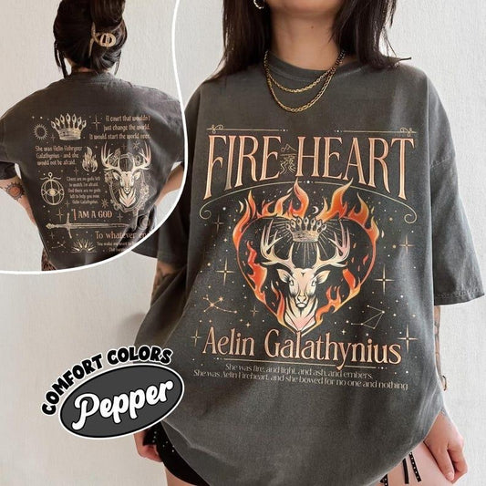 Fireheart TOG Fan Merch Comfort Colors Shirt, Aelin Galathynius Fireheart T Shirt, To Whatever End Tee, Bookish Gift, Fantasy Apparel