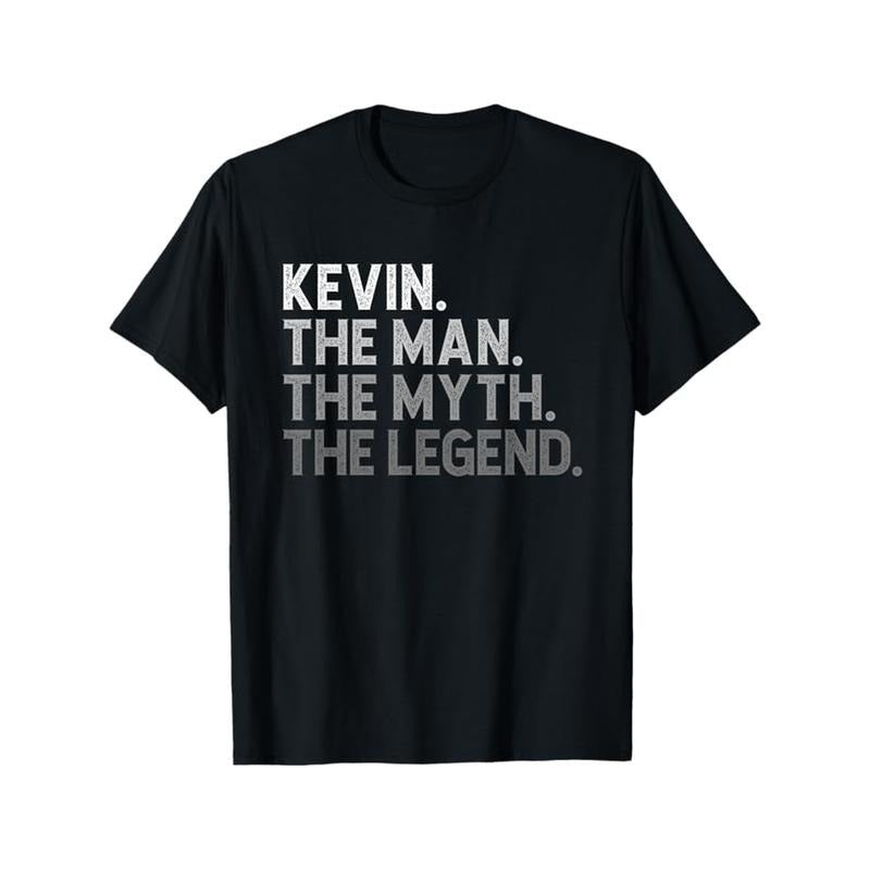 First Name Kevin The Man Myth Legend Personalized Funny T-Shirt made in usa
