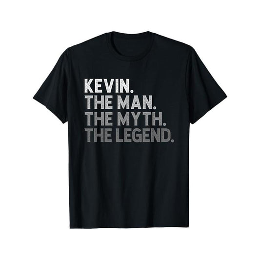 First Name Kevin The Man Myth Legend Personalized Funny T-Shirt made in usa