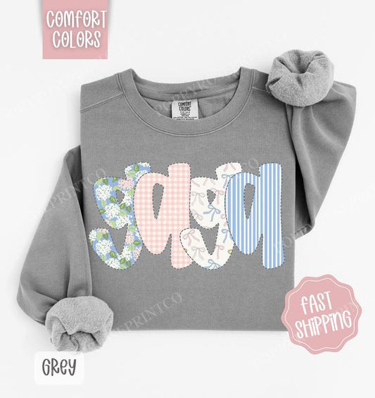 Floral Ga Ga Comfort Colors Sweatshirt, Cute Spring Grandma Sweater, Trendy Coquette Crewneck