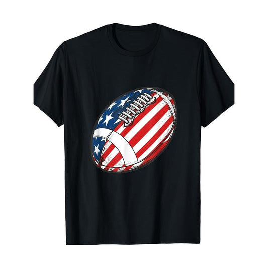 Football Ball American Flag U.S.A. Great Gifts Idea 220g100% Cotton T-Shirt made in usa