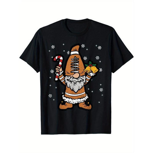 Football Gnome Christmas X-Mas Candy Cane Sport Snowflakes men T-Shirt made in usa